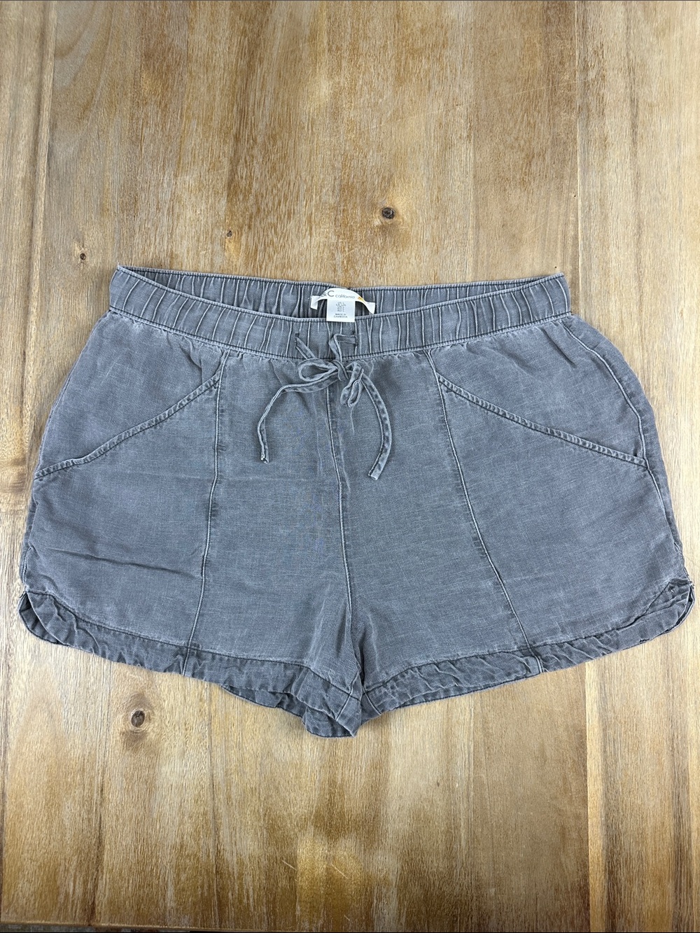 C&C California Linen Blend Casual Drawstring Short